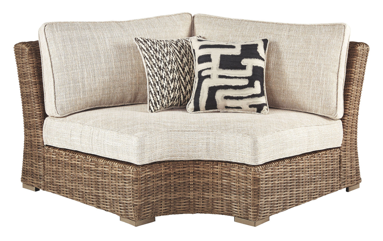 Beachcroft - Beige - Curved Corner Chair W/Cushion Ashley Furniture 