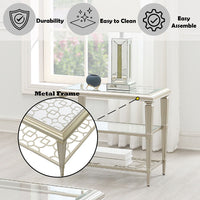 Zaba - End Table - Glass Top & Silver ACME 