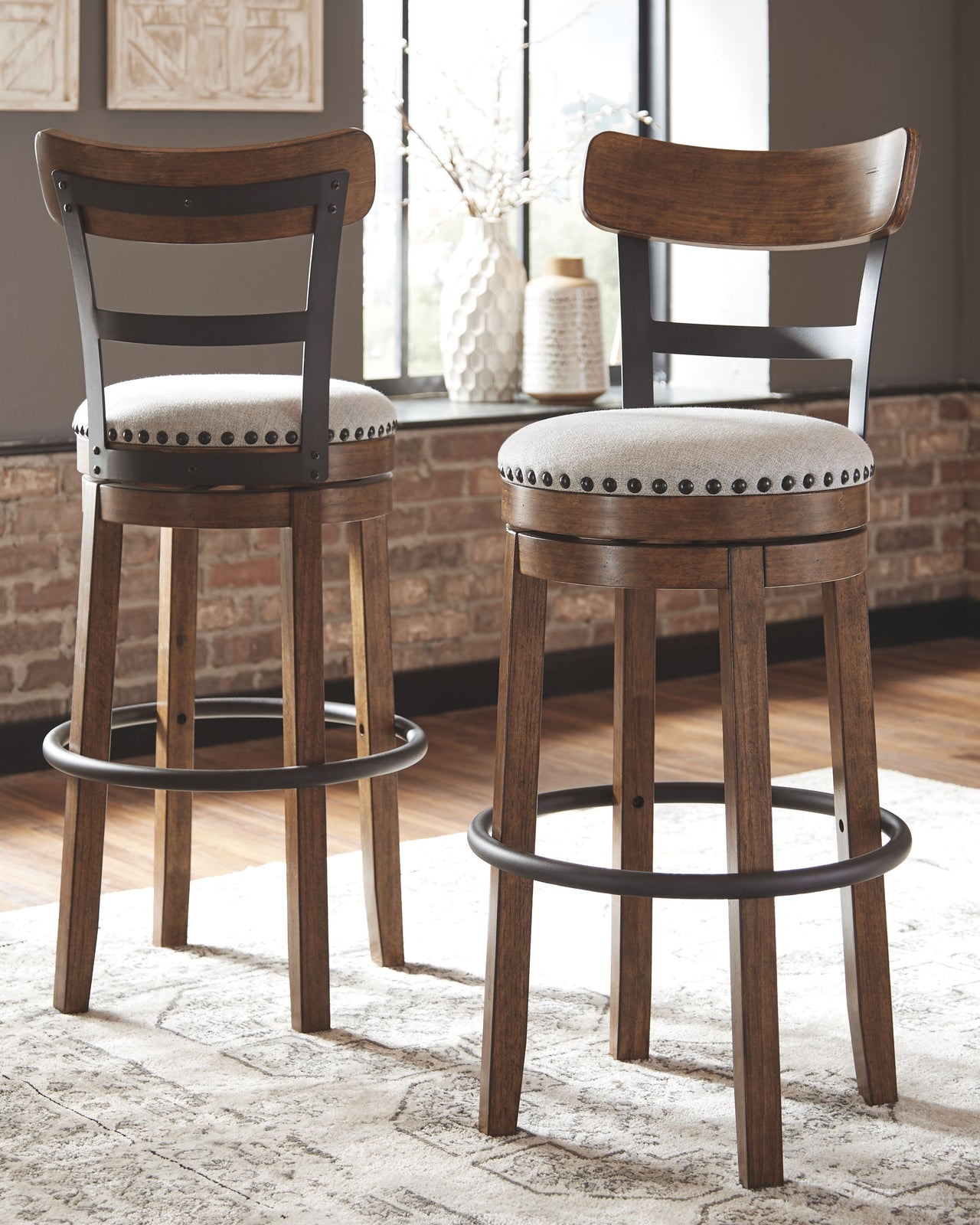 Valebeck -  Tall Upholstered Swivel Barstool Signature Design by Ashley® 