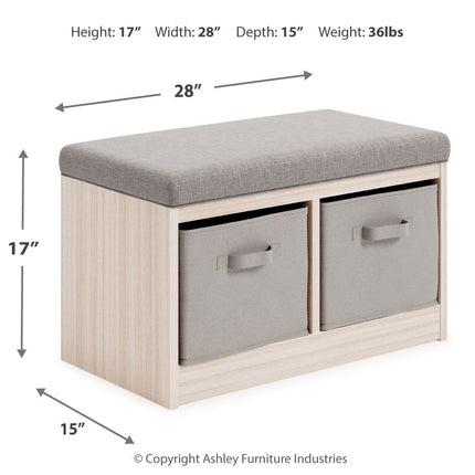 Blariden - Gray / Natural - Storage Bench Ashley Furniture 