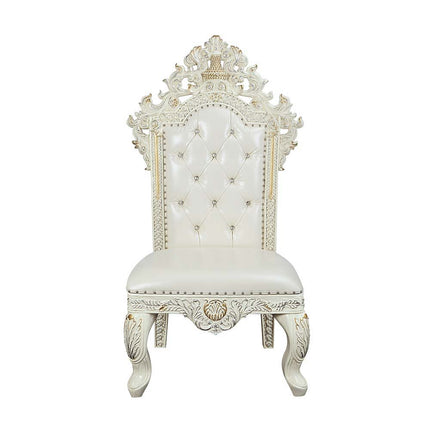 Adara - Side Chair (Set of 2) - White PU & Antique White Finish ACME 