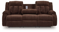 Free Wake - Chocolate - Reclining Power Sofa With Drop Down Table