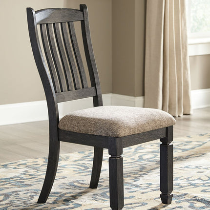 Tyler - Black / Grayish Brown - Dining Uph Side Chair (Set of 2) - Slatback Ashley Furniture 