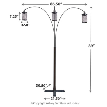 Maovesa - Bronze - Metal Arc Lamp Ashley Furniture 