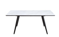 Caspian - Dining Table - White Printed Faux Marble & Black Finish - Tony's Home Furnishings