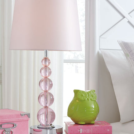 Letty - Pink - Crystal Table Lamp Ashley Furniture 