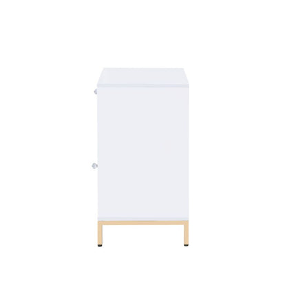 Ottey - Cabinet - White High Gloss & Gold ACME 