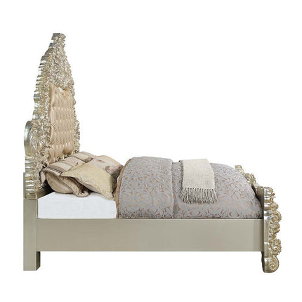 Sorina - Eastern King Bed - PU & Antique Gold Finish ACME 