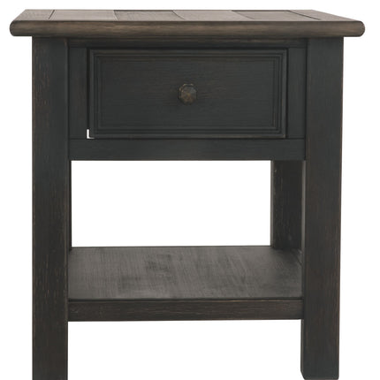 Tyler - Grayish Brown / Black - Rectangular End Table Ashley Furniture 