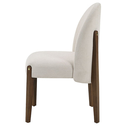 Gamarya - Side Chair (Set of 2) - White Fabric & Oak ACME 