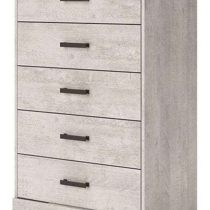 Shawburn - Whitewash - Five Drawer Chest Signature Design by Ashley® 