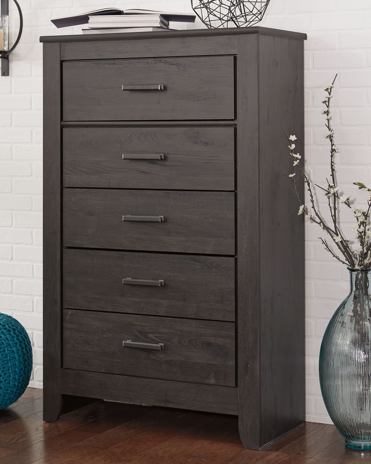 Brinxton - Charcoal - Five Drawer Chest - Tony's Home Furnishings