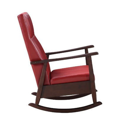 Raina - Rocking Chair - Red PU & Espresso Finish ACME 