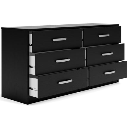 Finch - Black - Six Drawer Dresser - 29'' Height Signature Design by Ashley® 