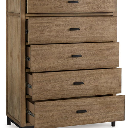 Tomtyn - Light Brown - Five Drawer Chest Benchcraft® 