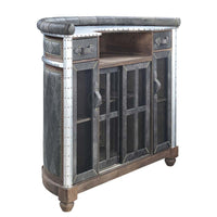 Rahma - Bar Table - Antique Ebony Top Grain Leather & Aluminum ACME 