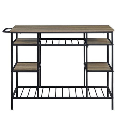 Lona - Kitchen Island - Rustic Oak & Black Finish ACME 