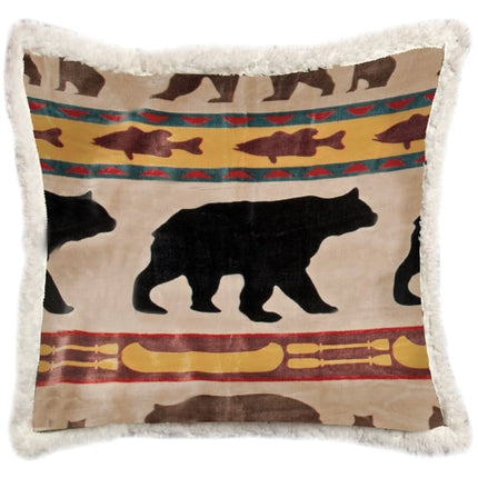 Bear Family Sherpa Throw Pillow