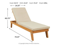 Thumbnail for Byron - Light Brown - Chaise Lounge With Cushion