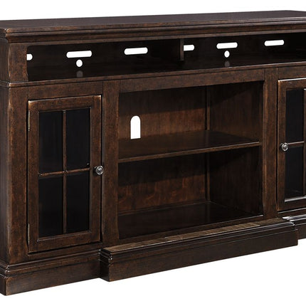 Roddinton - Dark Brown - Xl TV Stand W/Fireplace Option Ashley Furniture 