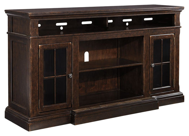 Roddinton - Dark Brown - Xl TV Stand W/Fireplace Option Ashley Furniture 