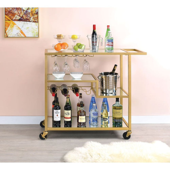 Adamsen - Serving Cart - Champagne & Mirror ACME 