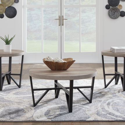 Deanlee - Grayish Brown / Black - Occasional Table Set (Set of 3) Signature Design by Ashley® 