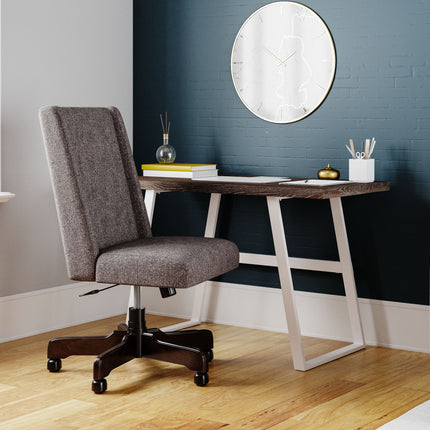 Dorrinson - White / Black / Gray - Home Office Desk Ashley Furniture 