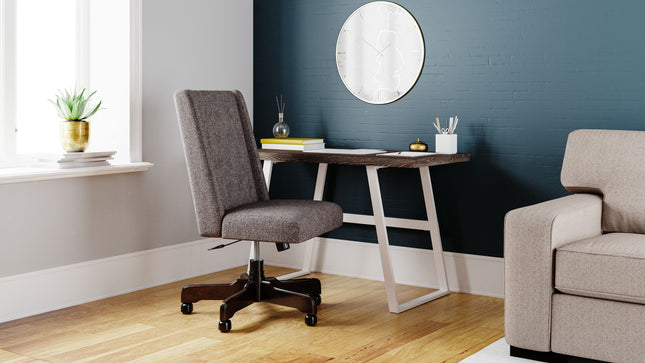 Dorrinson - White / Black / Gray - Home Office Desk Ashley Furniture 