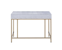 Thumbnail for Piety - Vanity Desk - Silver PU & Champagne Finish - Tony's Home Furnishings