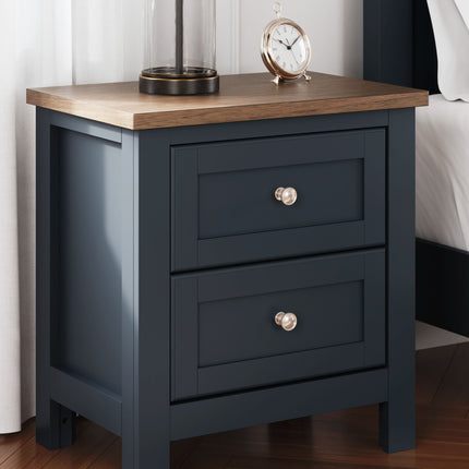 Landocken - Brown / Blue - Two Drawer Night Stand Signature Design by Ashley® 