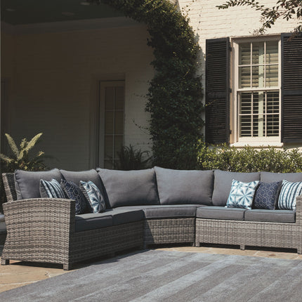 Salem Beach - Gray - 3 Pc. - Sectional Lounge Signature Design by Ashley® 