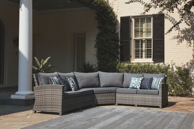 Salem Beach - Gray - 3 Pc. - Sectional Lounge Signature Design by Ashley® 