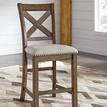 Moriville - Beige - Upholstered Barstool (Set of 2) Ashley Furniture 