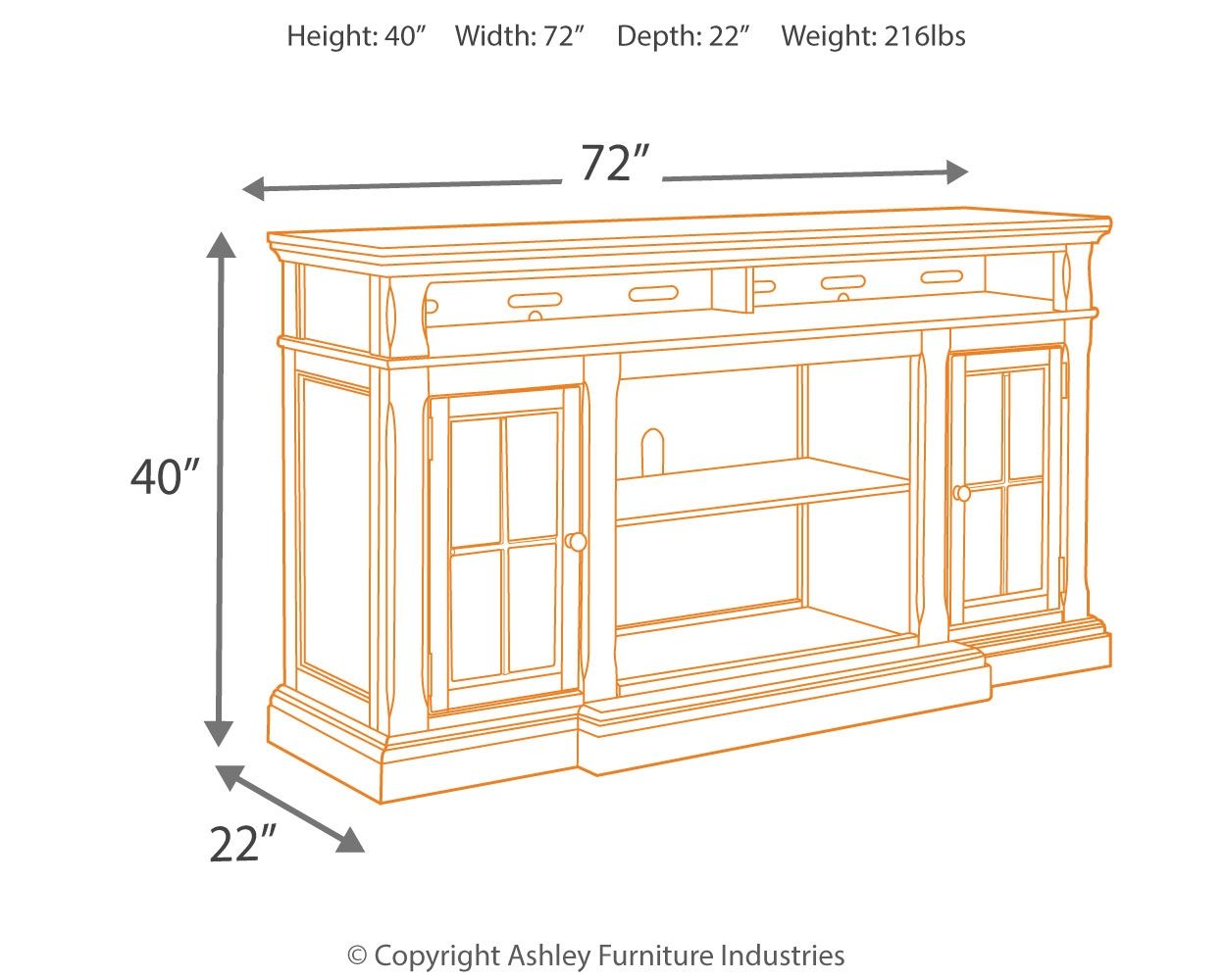 Roddinton - Dark Brown - Xl TV Stand W/Fireplace Option - Tony's Home Furnishings