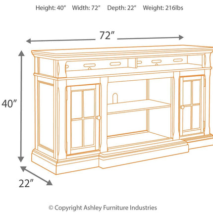 Roddinton - Dark Brown - Xl TV Stand W/Fireplace Option Ashley Furniture 