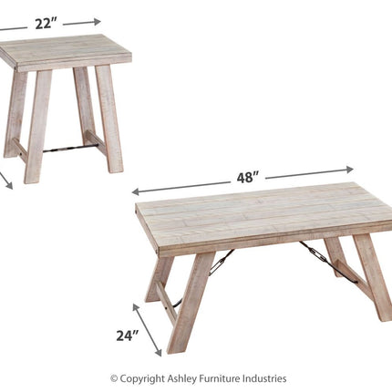 Carynhurst - Whitewash - Occasional Table Set (Set of 3) Ashley Furniture 