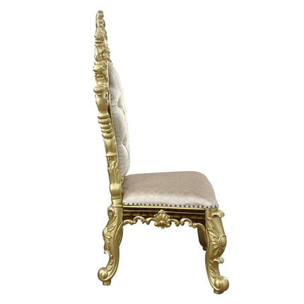 Desiderius - Side Chair (Set of 2) - Antique Gold & Hand-Painted Brown ACME 