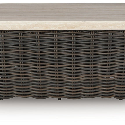 Kimora - Beige / Dark Brown - Rectangular Cocktail Table Signature Design by Ashley® 