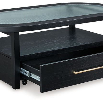 Winbardi - Black - Oval Cocktail Table Signature Design by Ashley® 