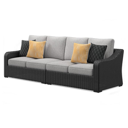 Beachcroft - Black / Light Gray - 2-Piece Outdoor Loveseat With Cushion Signature Design by Ashley® 