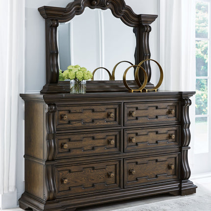 Maylee - Dark Brown - Dresser And Mirror Signature Design by Ashley® 