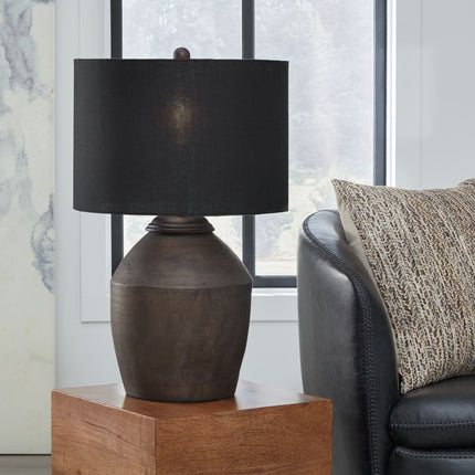 Naareman - Metallic Black - Terracotta Table Lamp Signature Design by Ashley® 