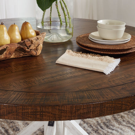 Valebeck - White / Brown - Dining Table Signature Design by Ashley® 