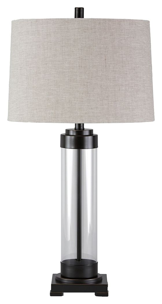 Talar - Clear / Bronze Finish - Glass Table Lamp Ashley Furniture 