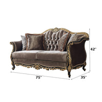 Betria - Loveseat With 4 Pillows - Gold & Black High - Tony's Home Furnishings