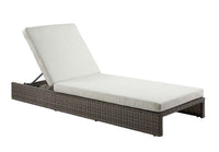 Salena - Patio Lounge Chair - Beige Fabric & Gray Finish - 8