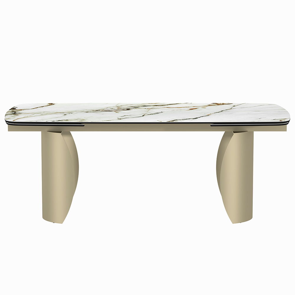 Cora - Dining Table - Ceramic Top & Golden Champange Finish - Tony's Home Furnishings