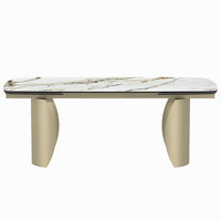 Cora - Dining Table - Ceramic Top & Golden Champange Finish - Tony's Home Furnishings