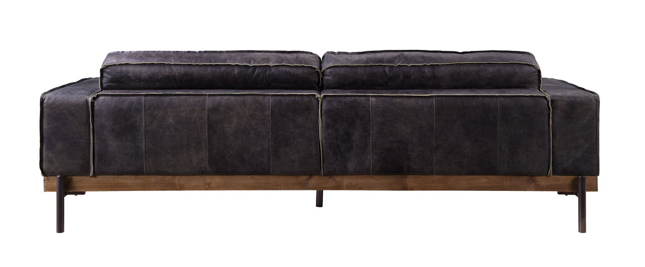 Silchester - Sofa - Antique Ebony Top Grain Leather ACME 